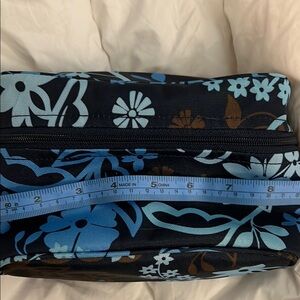TWO AVAILABLE! Floral Black and Blue Cosmetic Bag